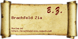 Brachfeld Zia névjegykártya